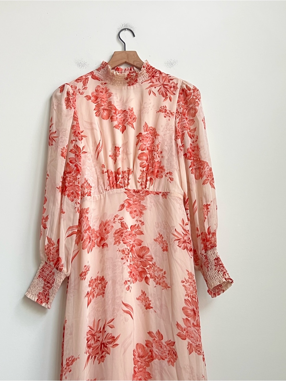 New Baltic Born Luciana Maxi Dress Beige Rose Floral Chiffon Boho Romantic M - Picture 7 of 16